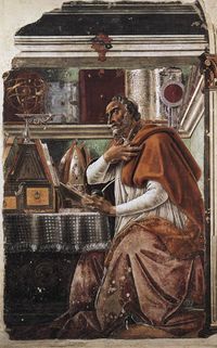 Saint Augustin, fresque de Sandro Botticelli